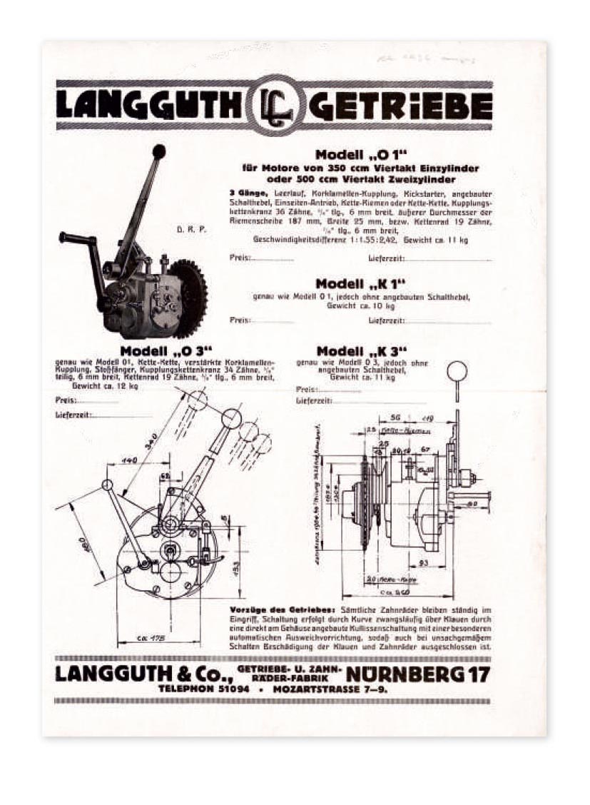 Langguth Geschichte 1930: Motorradgetriebe