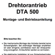 Montage- und Betriebsanleitung Drehtorantrieb DTA500