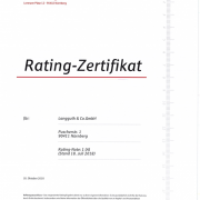 Rating-Zertifikat der Sparkasse Nürnberg